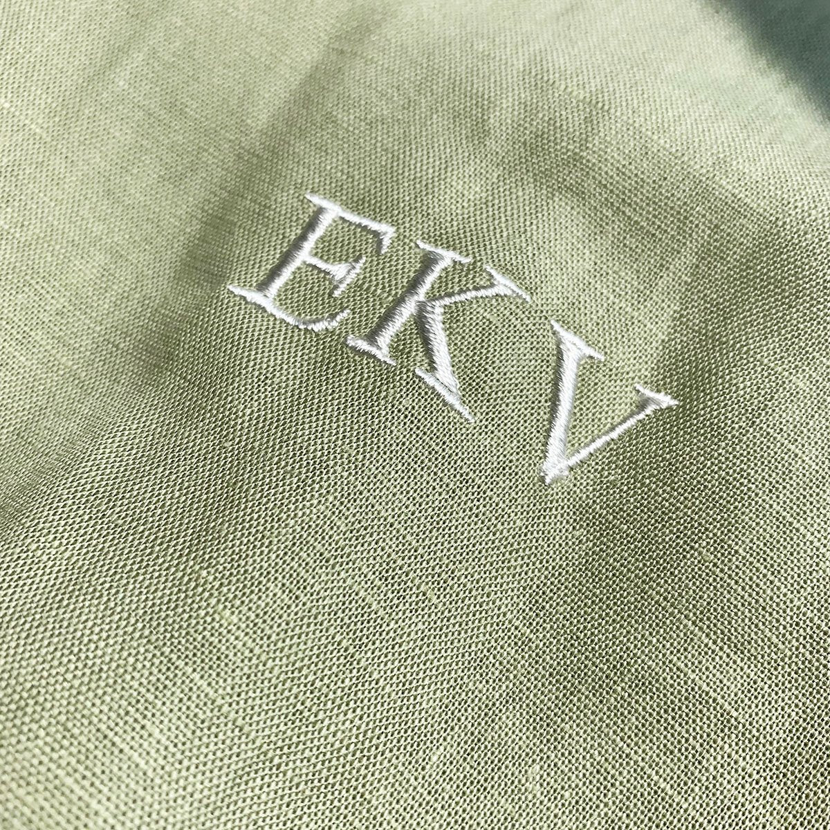 
                  
                    Embroidered initials on robe
                  
                
